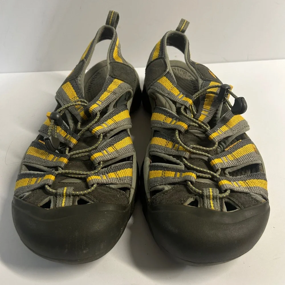 Keen Newport H2 Sandals Grey Yellow Mens 11 Hiking Water Shoes 1001924 Outdoor